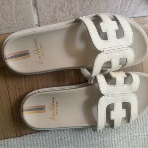 Sam Edelman Cream Chunky Slide Sandals